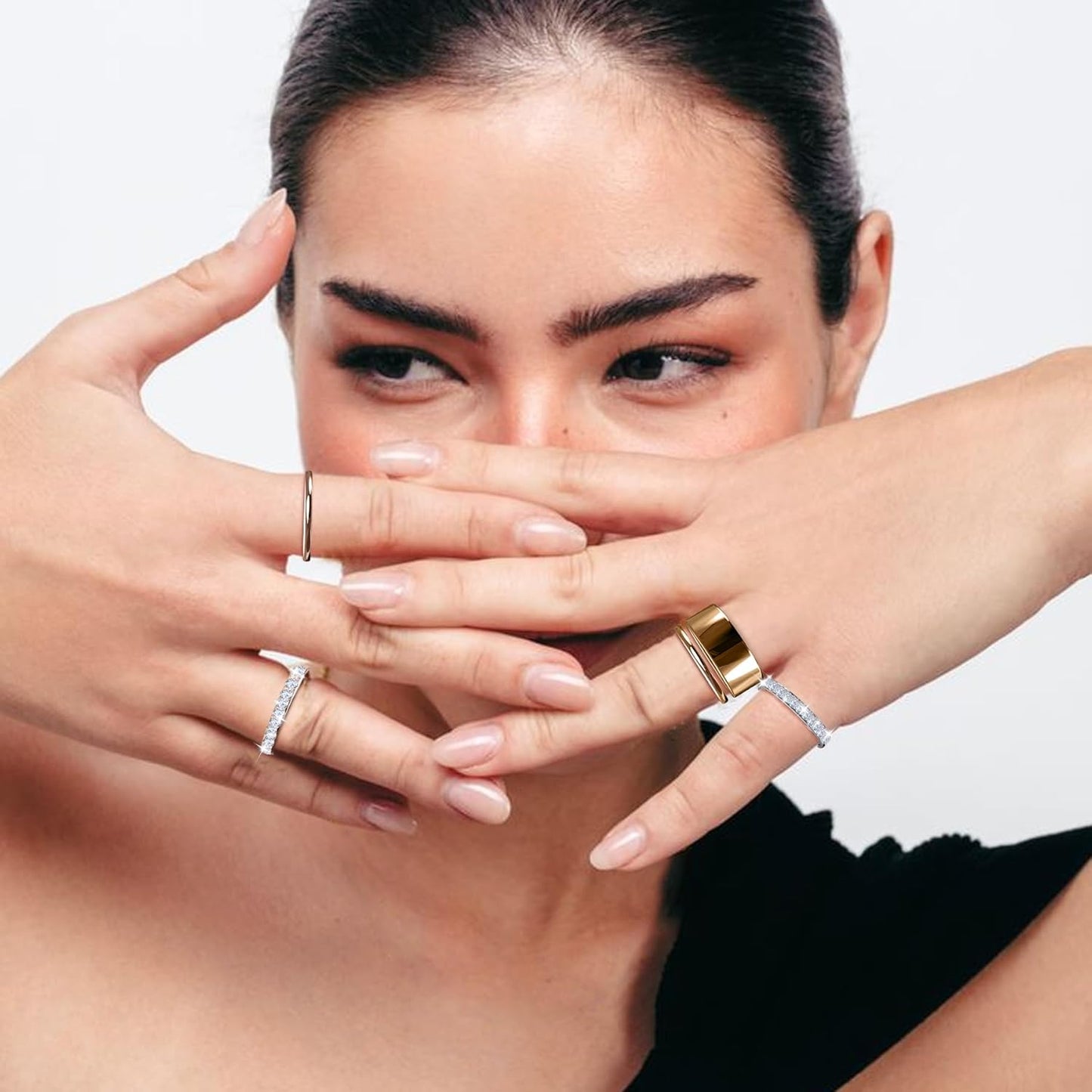 Smart ring fashion bands 14K gold plated jewelry