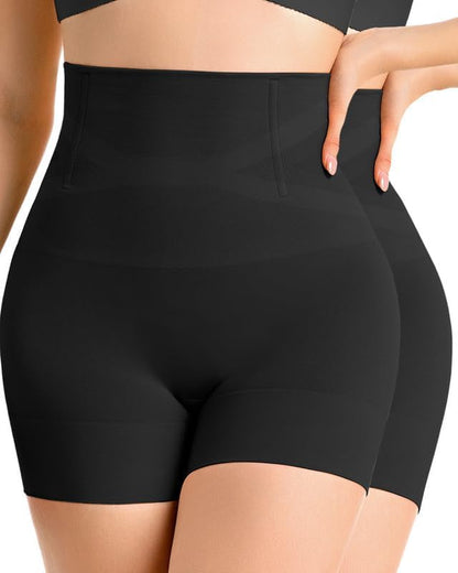 Shapewear shorts comparison showing multiple size and color options
