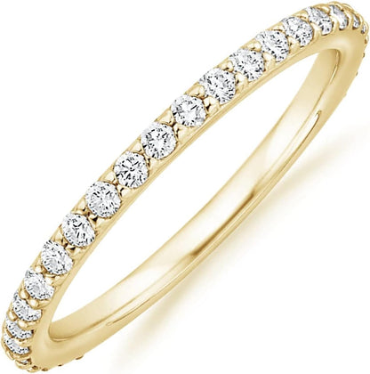 PAVOI 14K gold plated eternity ring with cubic zirconia stones