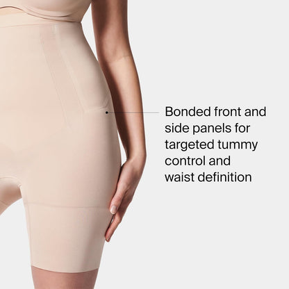 Booty-enhancing shapewear short with pockets from back angle