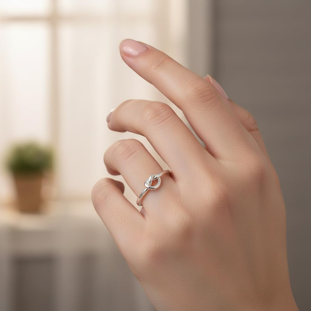 Delicate bohemian knot ring lightweight style