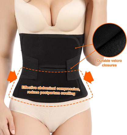 Adjustable straps on postpartum belly band for custom fit