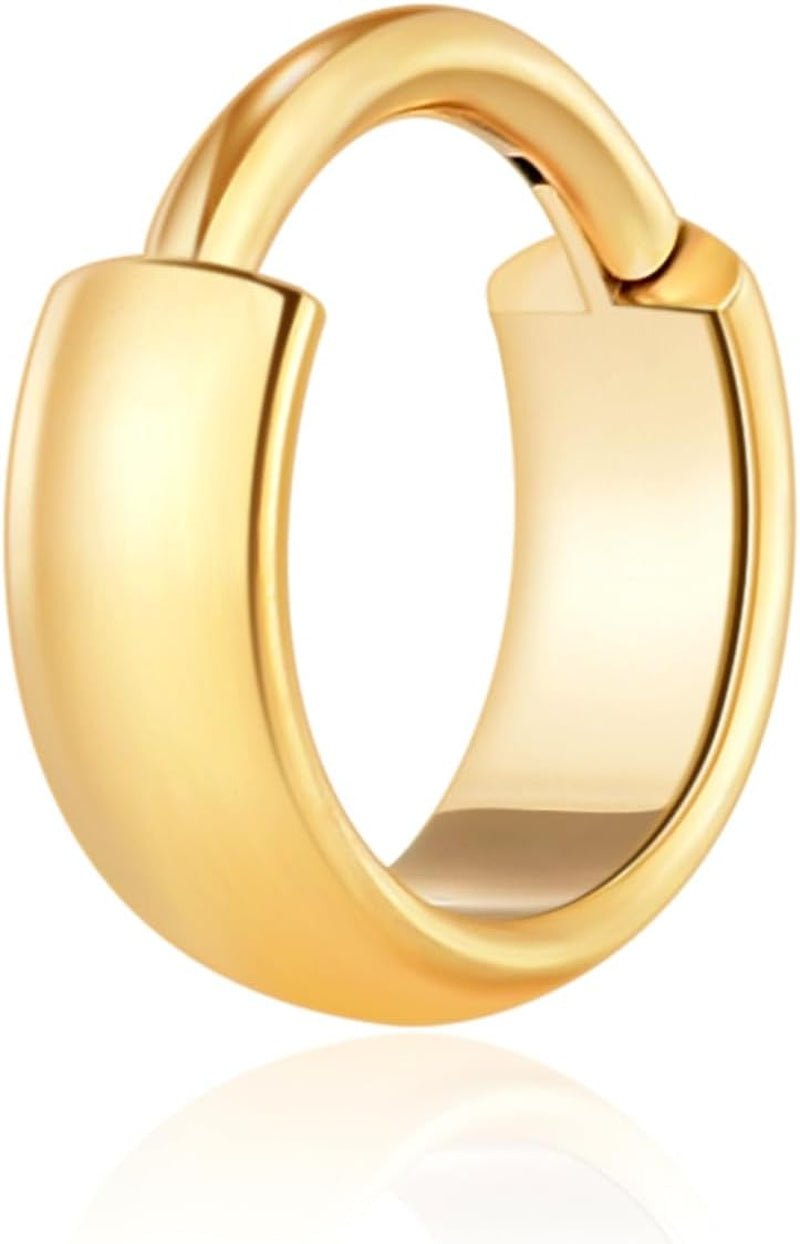 Chain Link Septum Rings: 16G 8Mm Nose Helix Cartilage Daith Tragus Earring Piercing Ring Hoop, Surgical Steel Nose Ear Clicker Rings Piercing Jewelry for Women Men