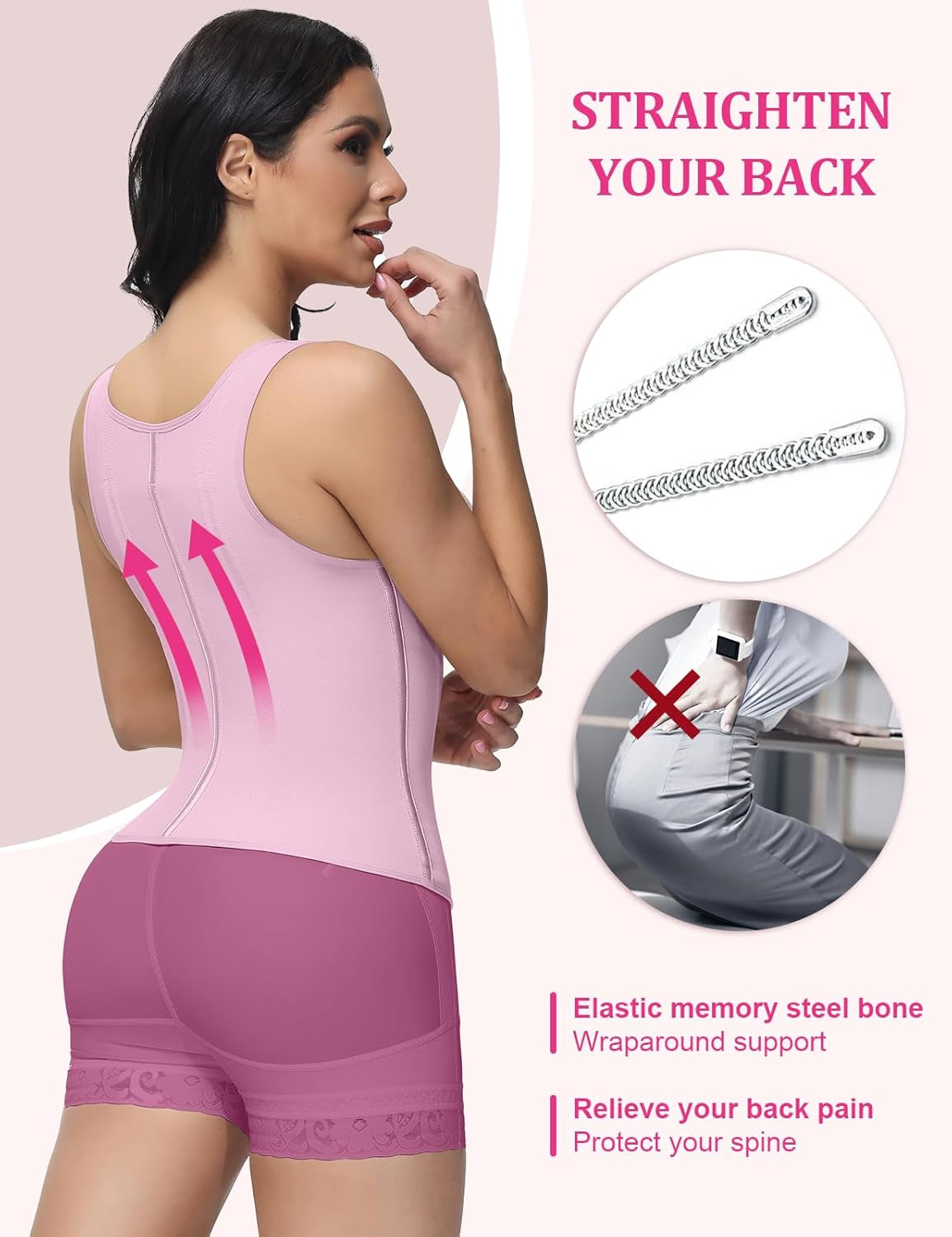Postpartum woman using SHAPSHE waist trainer for recovery