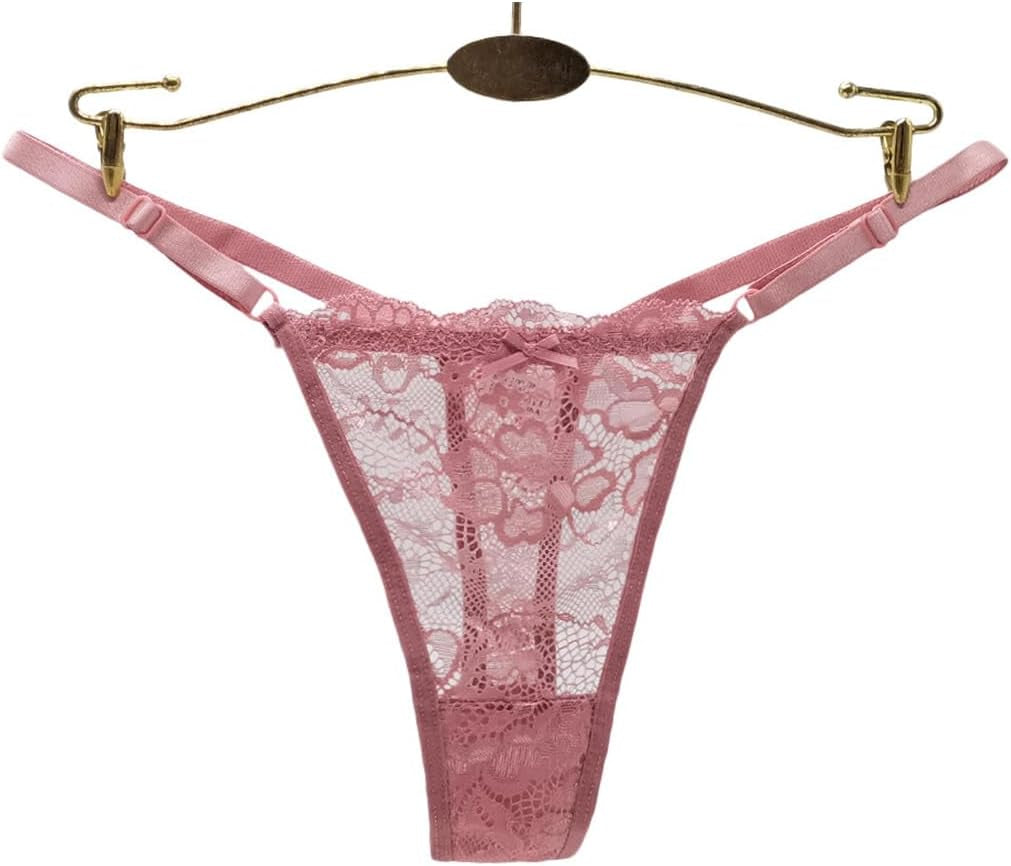 Lace thong panties invisible under clothing