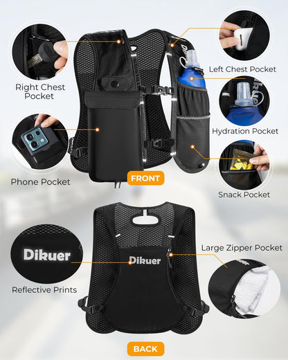 Unisex runner vest with waterproof phone pocket detail