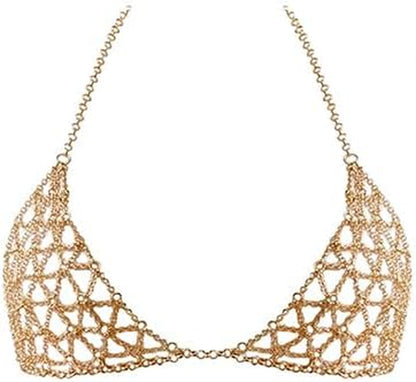 YWCUTE Women'S Sexy Body Chain Multi Layer Chest Chain Fashion Bra Chain Accessories Gift Body Jewelry