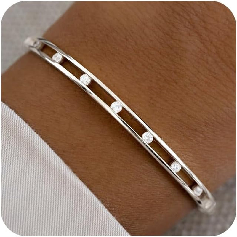 Gold Bangle Bracelets for Women, 18K Gold/Silver Plated Bangles for Women Gold Bracelets for Women Cuff Bracelet Tarnish Free Jewelry for Women Accessories for Her Gifts