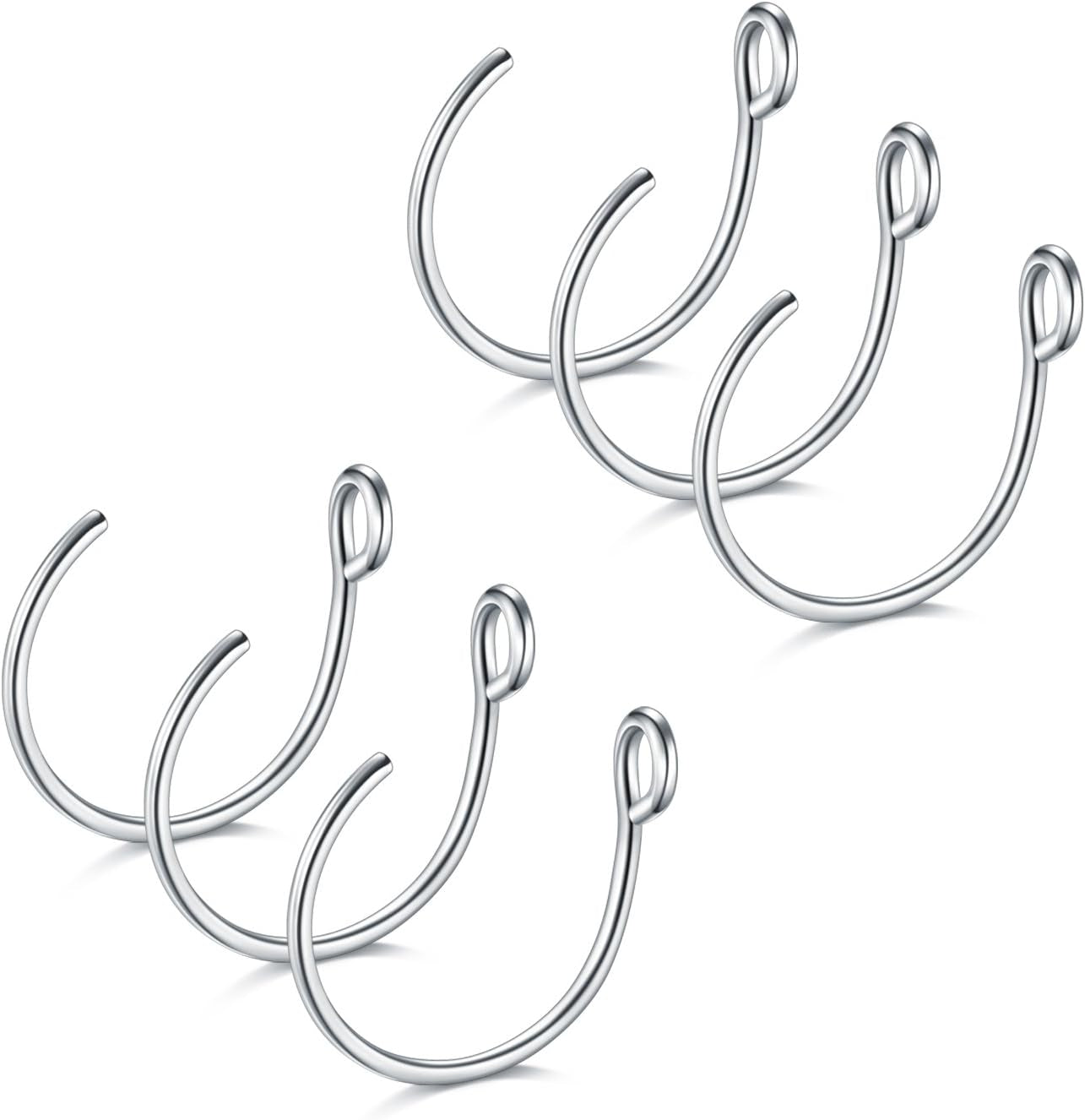 D.Bella 20G Fake Piercing Jewelry Hoop for Faux Lip Septum Nose Ring Set,8Mm