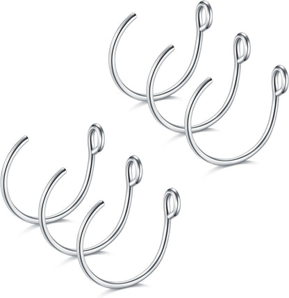 D.Bella 20G Fake Piercing Jewelry Hoop for Faux Lip Septum Nose Ring Set,8Mm