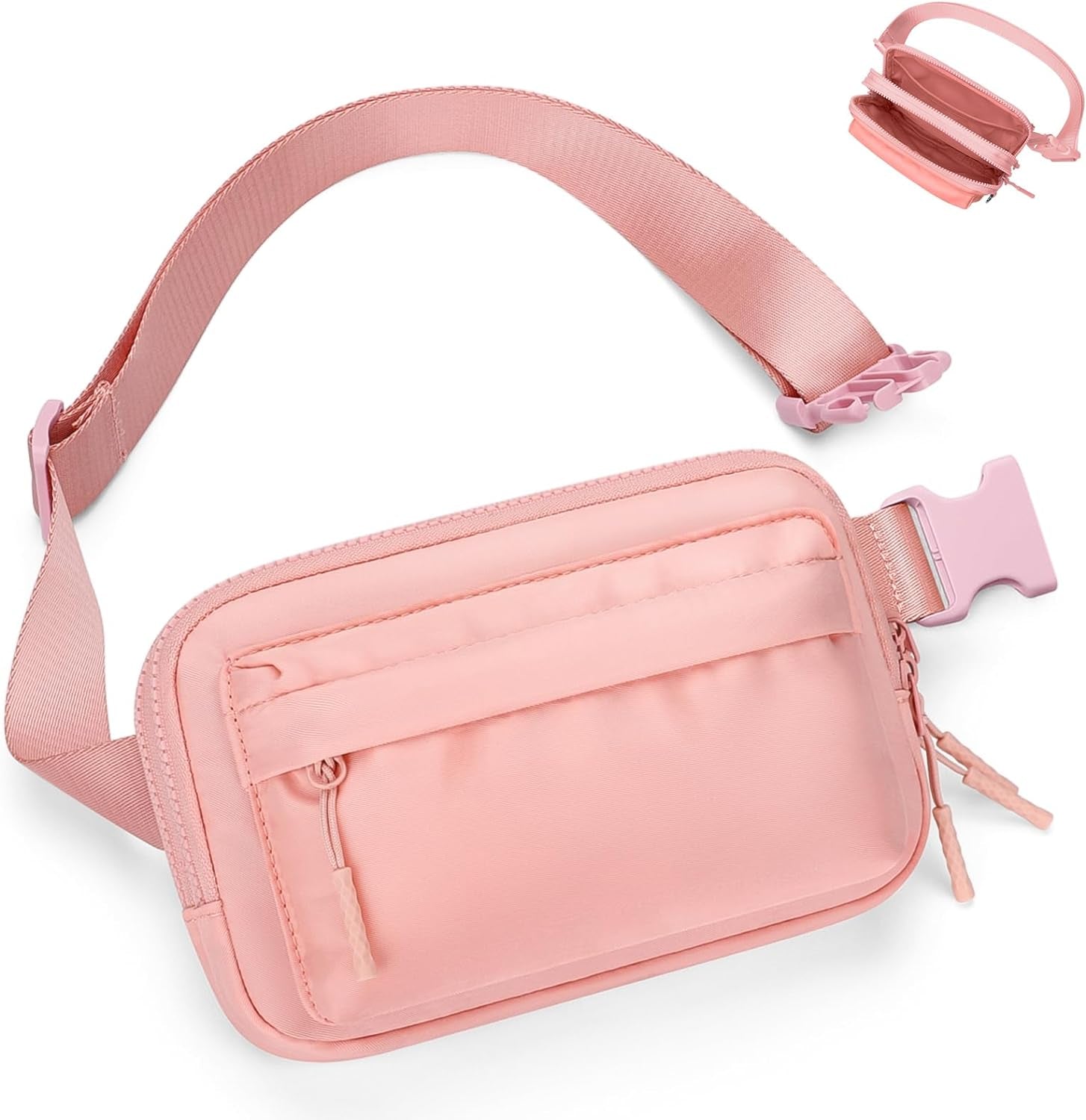 Fanny Packs for Women Men,Belt Bag,Water-Resistant Crossbody Bag with 4 Zipper Pockets,Fashion Waist Packs with Adjustable Strap for Workout/Running/Yoga/Shopping/Hiking,Brown