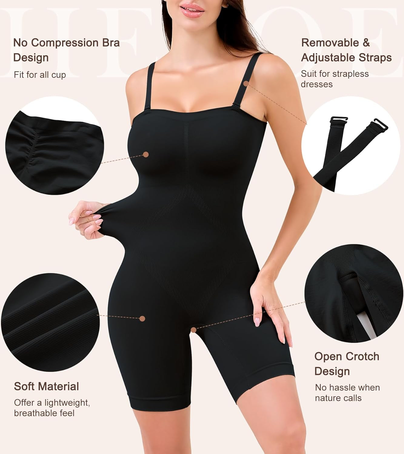 Women wearing strapless shapewear under evening gown