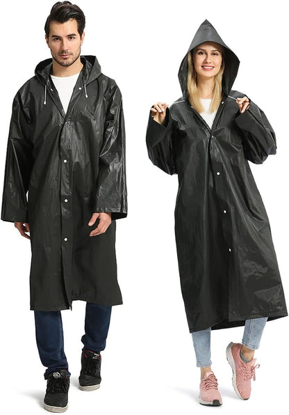 Opret 2-pack waterproof rain ponchos for adults with hood