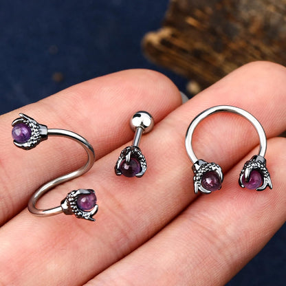 OUFER 3PCS Cartilage Earrings, 316L Surgical Steel Mixed Earrings with Dragon Claw Twist Helix Earring Ear Body Piercing Jewelry Tragus Earring