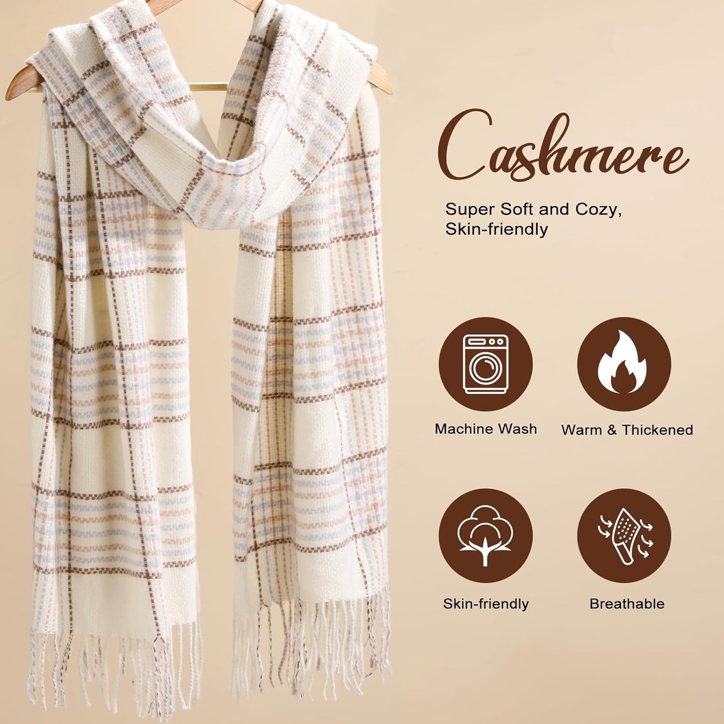 Clothirily Women'S Winter Scarf - Warm Pashmina Shawls and Wraps for Evening Dress Winter Fashion Scarves Ladies Gifts