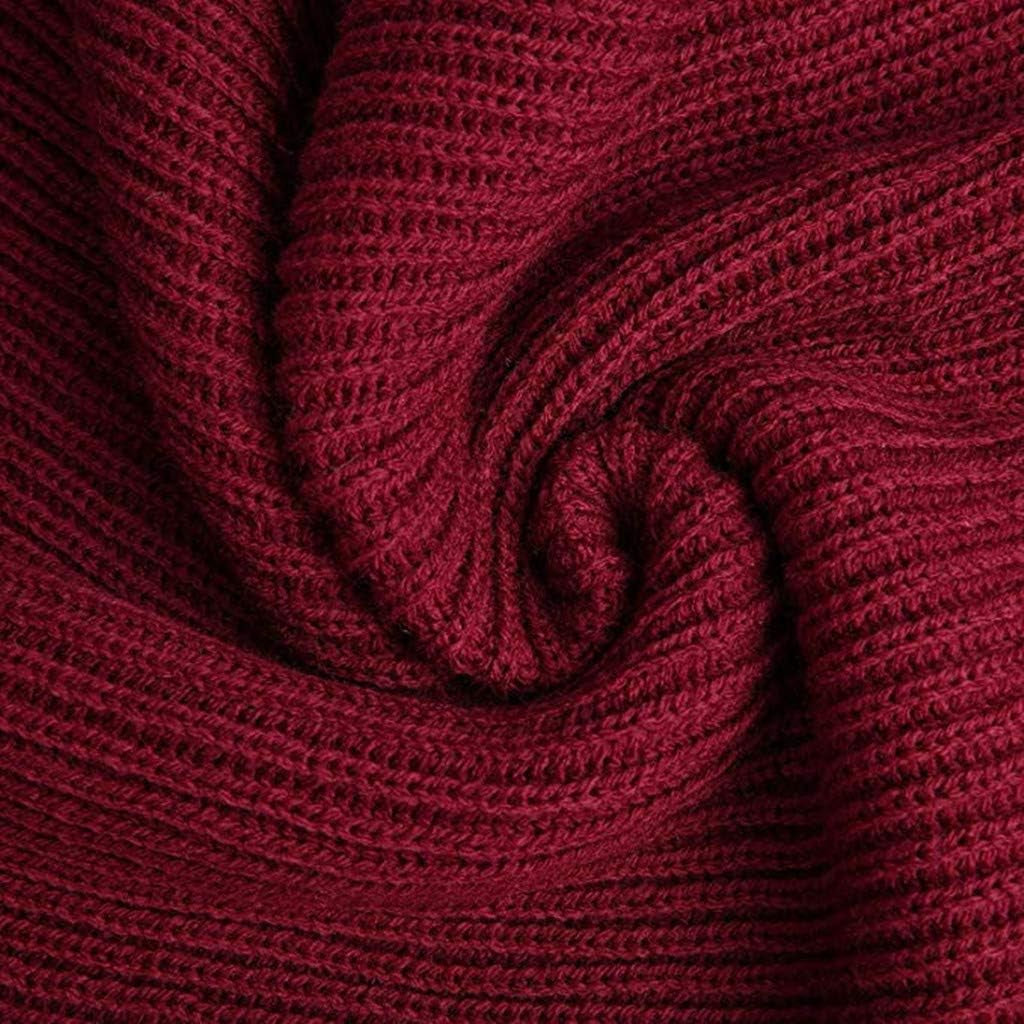 EONPOW Warm Autumn and Winter Scarf, Unisex Pure Color Winter Neck Warm Knitting Yarn Scarf