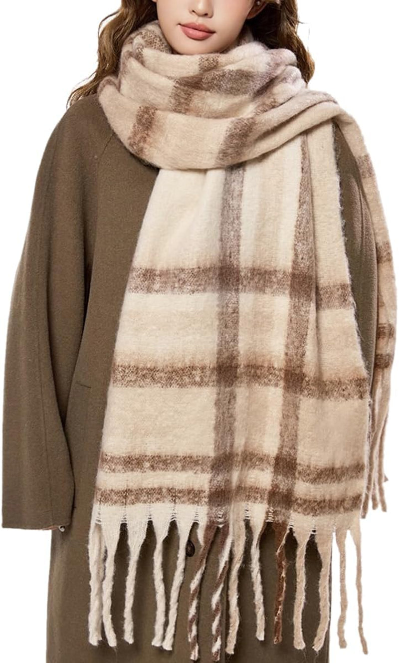 Large Chunky Scarf Oversized Fluffy Scarves Blanket Big Wool Thick Winter Warm
