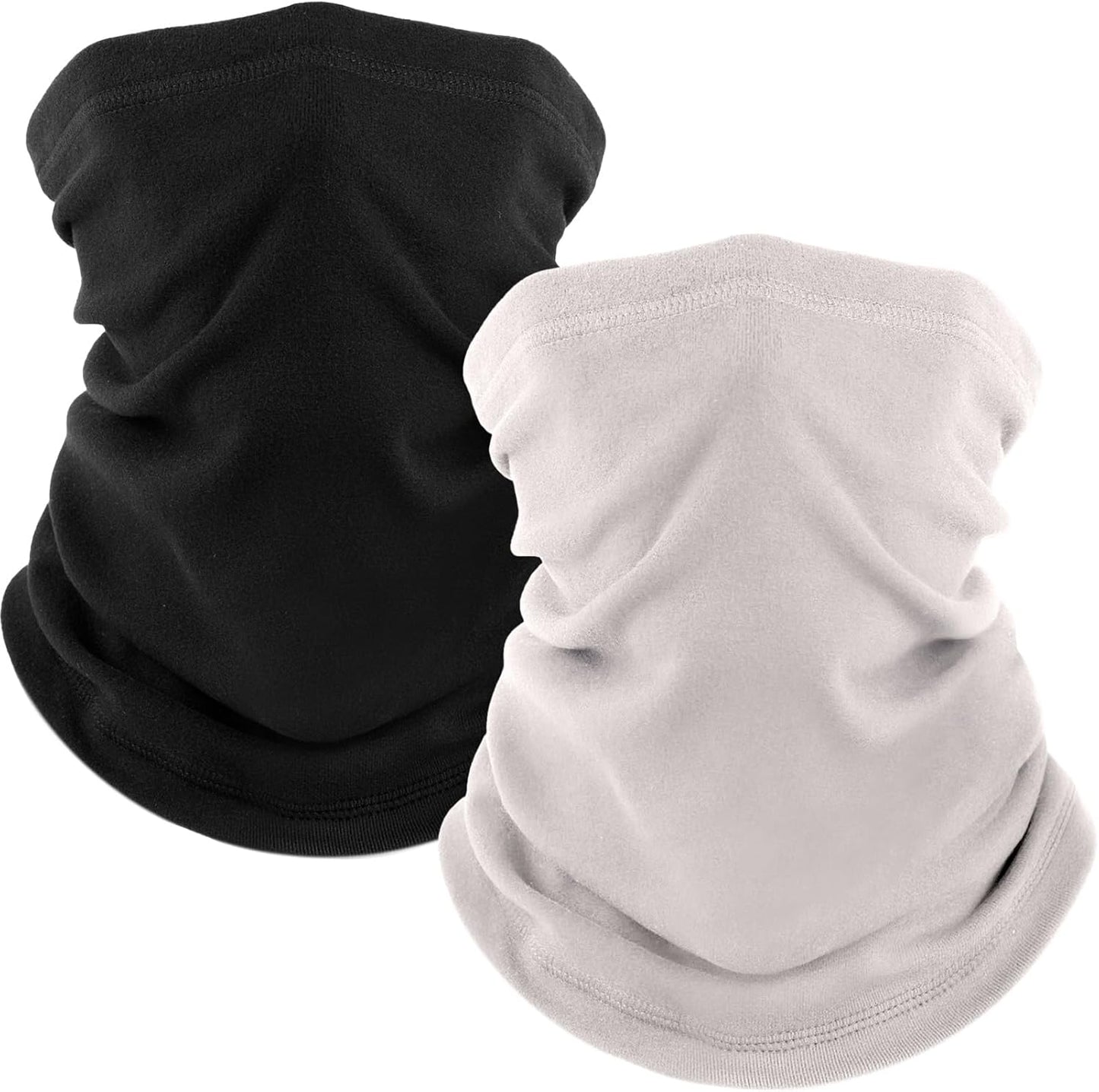 Fuinloth 2 Pack Winter Neck Gaiter, Fleece Warmer Scarf Cold Weather Face Mask Cover for Men/Women