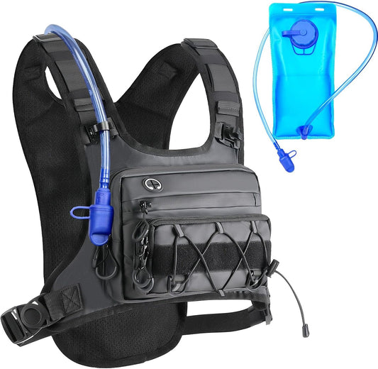 Women's lightweight 2L hydration running vest with reflective strips and phone pocket