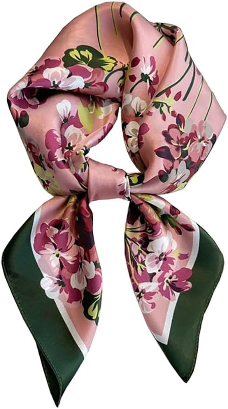 ANDANTINO 100% Mulberry Silk Square Scarf for Hair-25.6" X25.6'' Women Men Natural Silk Neckerchief Digital Printed Headscarf