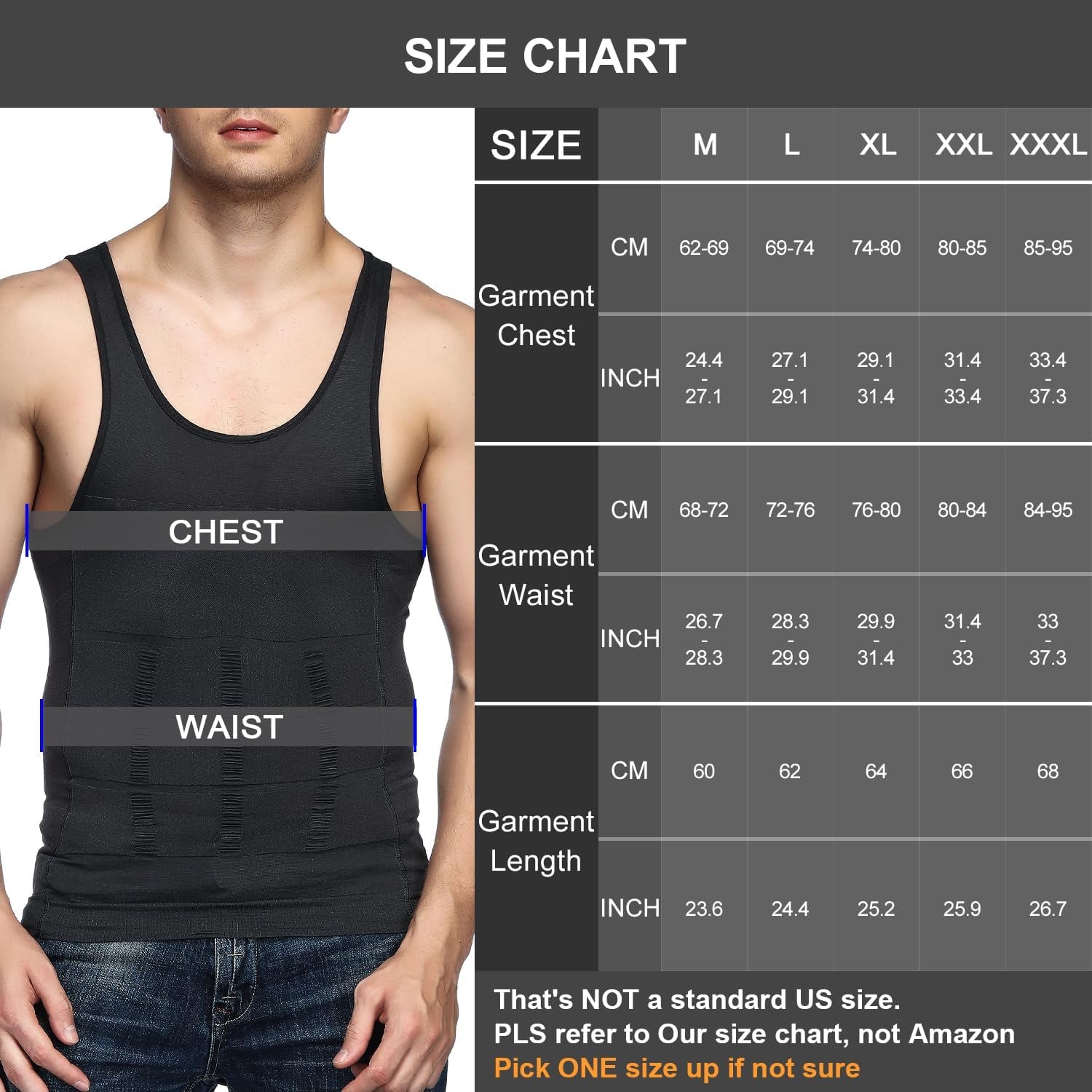 Thermal compression shirt mens body shaper worn alone