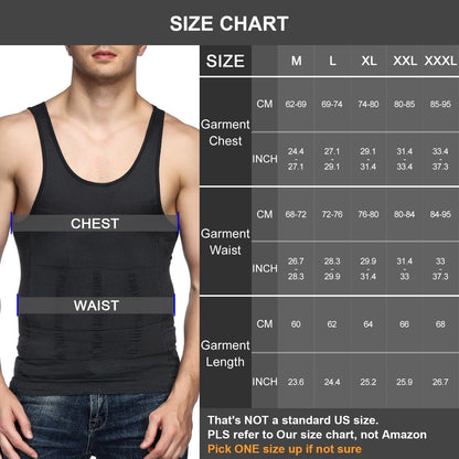 Thermal compression shirt mens body shaper worn alone
