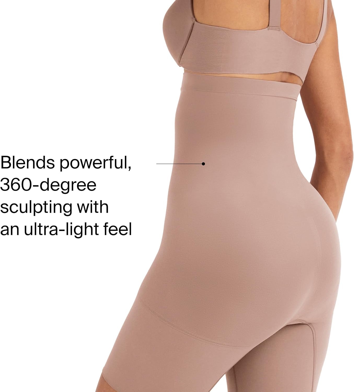 Back view of high-waisted SPANX shapewear short providing support