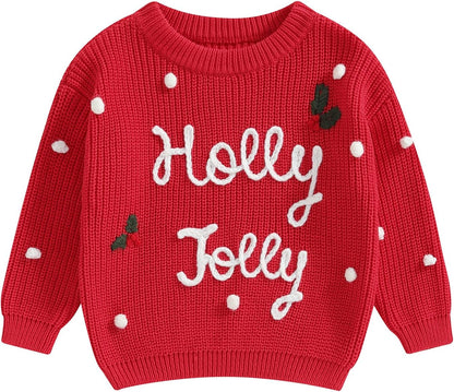 Baby Halloween Sweater Pumpkin Print Long Sleeve Crewneck Embroidery Knit Sweatshirt Toddler Fall Winter Pullover