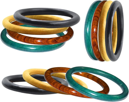 Handmade Natural Wooden Bangle Set (4 Pieces) for Women | Natural Wood Bangles Christmas Gift Jewelry for Her | Eco-Friendly Artisan Crafted Gift