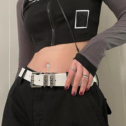 14G Clicker Belly Button Ring, Dangle Belly Button Rings, Surgical Stainless Steel CZ Cute Navel Body Piercing Jewelry for Women, Gold/Silver/Pink