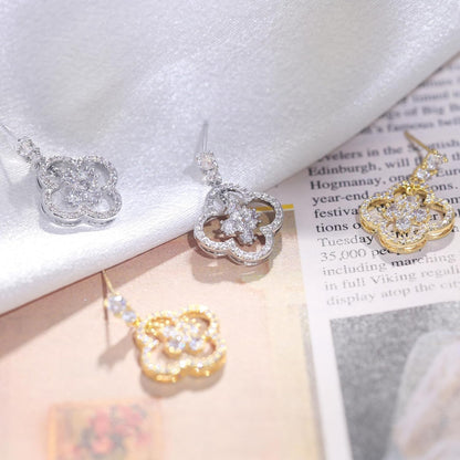 14K Gold Clover Earrings for Women Four Leaf Clover Earrings Lucky Earrings for Women Mother'S Day Gift Gift for Wife