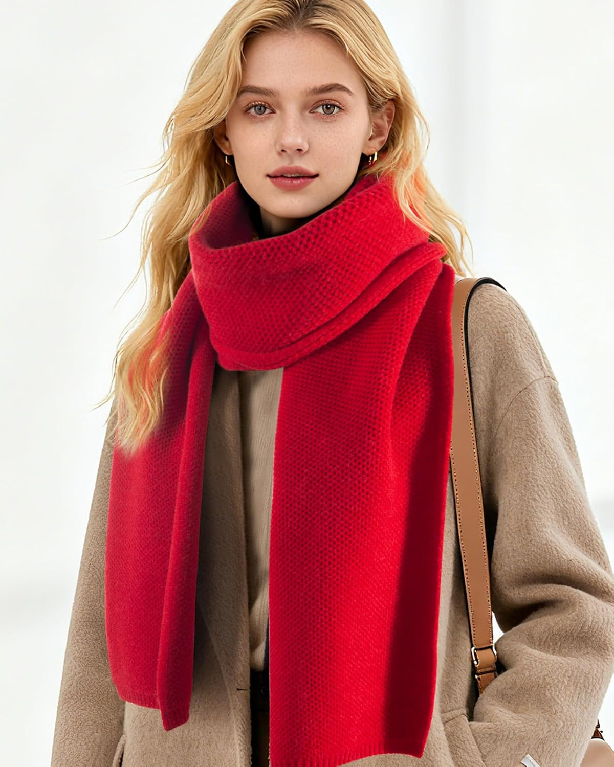 Women'S Long Knit Scarf Winter Chunky Scarfs Warm Big Wrap Thick Winter Fashion Scarves for Outdoor Men & Women