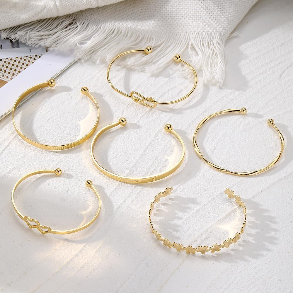 Highly polished gold bangles maintaining lustrous finish