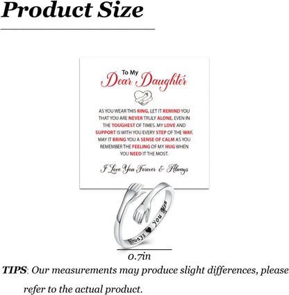 Inspirational daughter ring with faith engraving