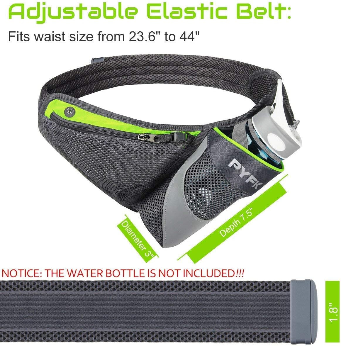 45-degree water bottle holder angle on PYFK running belt