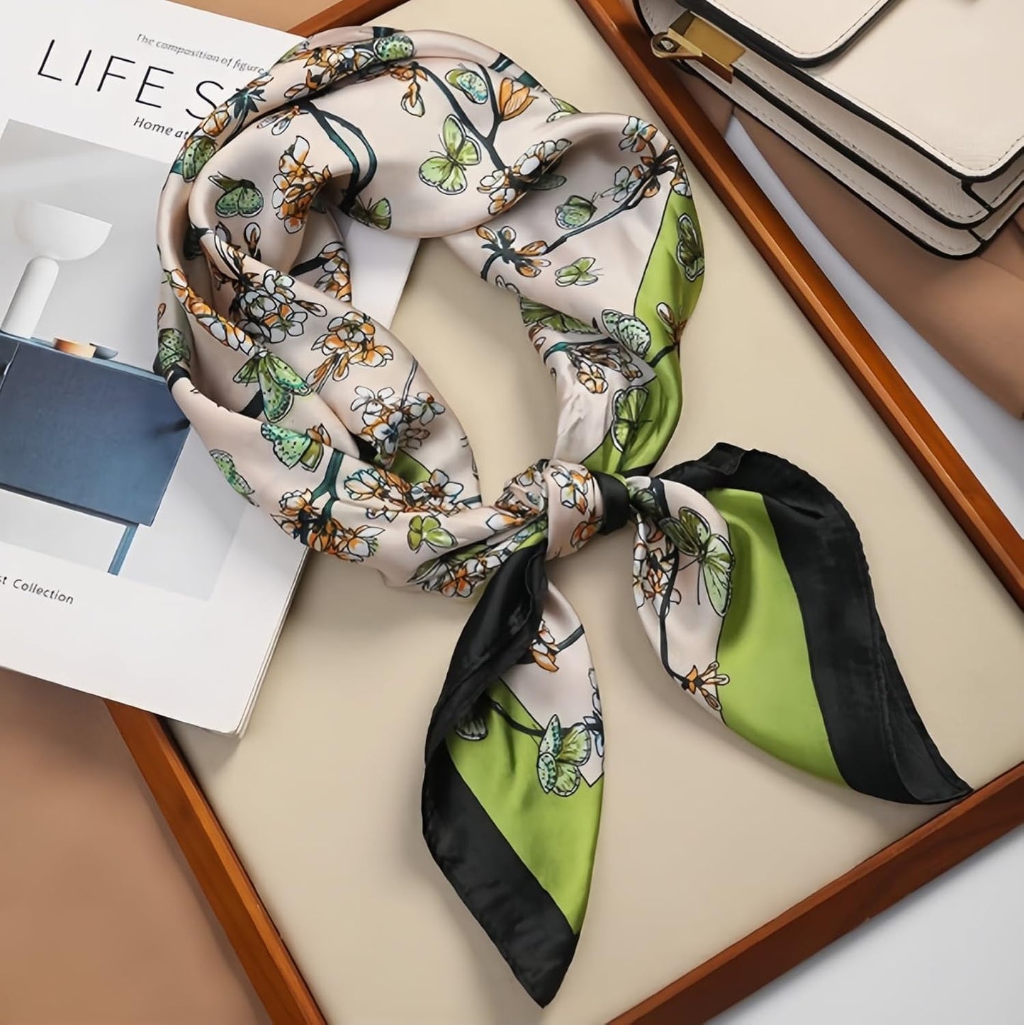 Satin Head Scarf Silk like Hair Scarf Stain Bandana for Women Hair Scarves Accessories Lightweight Fashion Wrap Neck Silk