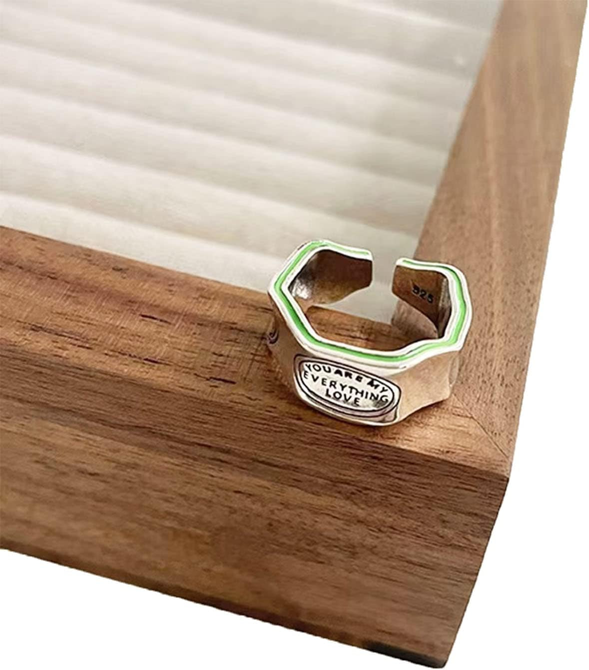 Handmade Vintage 925 Sterling Silver Wide Band Rings for Women/Men,Adjustable Thumb Finger Ring