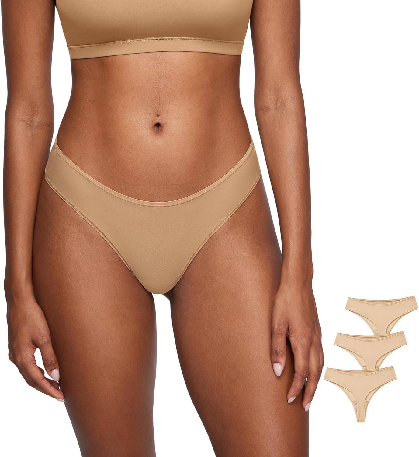 Magneticfit Thongs for Women Stretch Sexy Underwear Comfort Tagless Thong Low Rise Breathable Panties 3 Pack