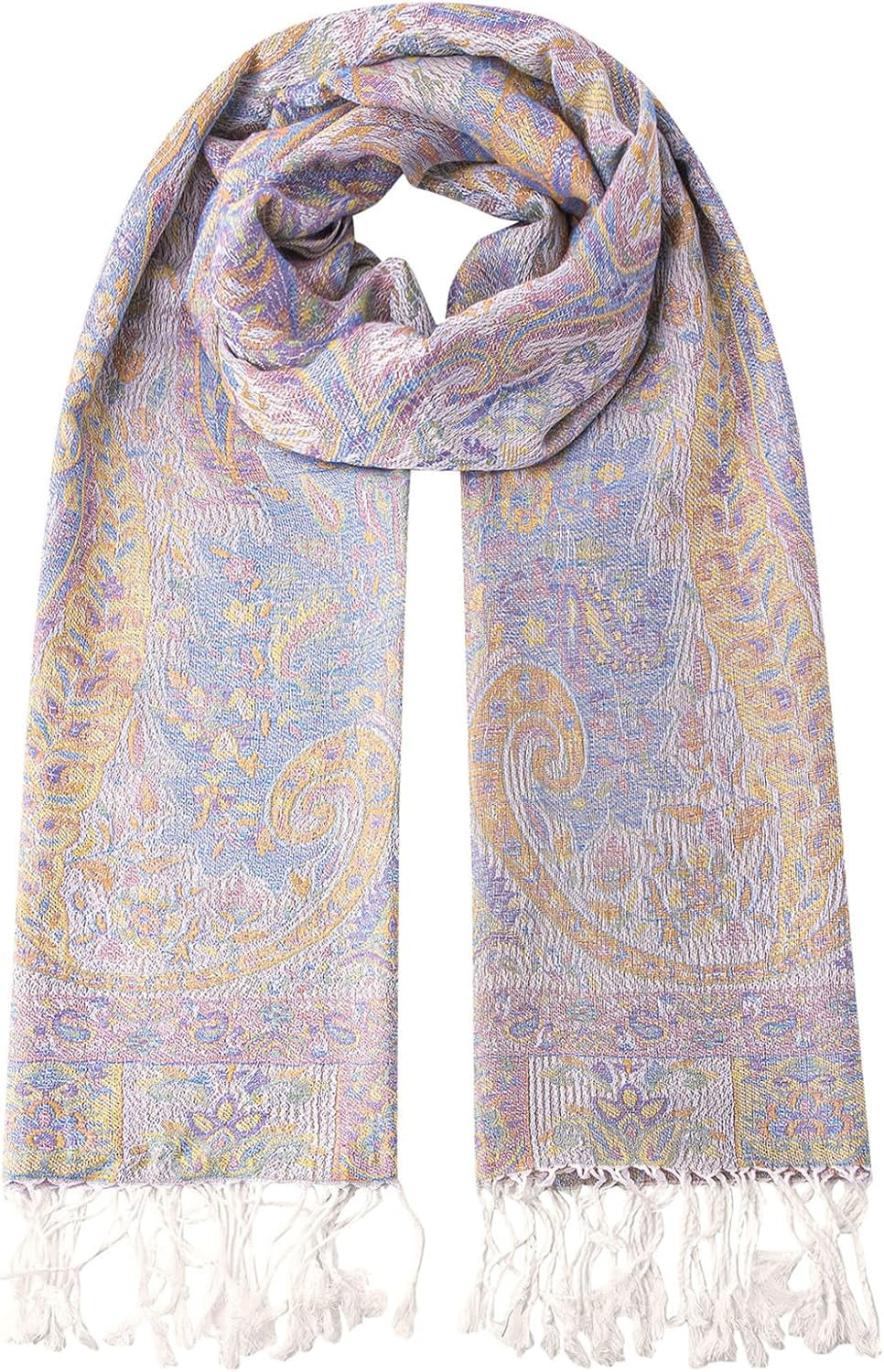 Umjetnost Womens Soft Silky Pashmina Rave Scarf Paisley Pattern Pashmina Shawl Wrap with Fringes