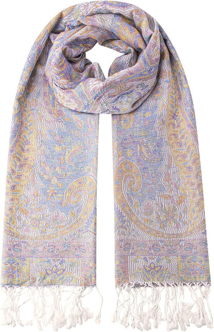 Umjetnost Womens Soft Silky Pashmina Rave Scarf Paisley Pattern Pashmina Shawl Wrap with Fringes