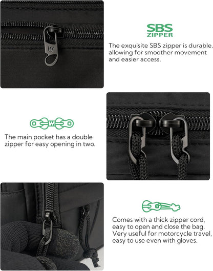 Person wearing black hip pack while hiking with adjustable strap fit