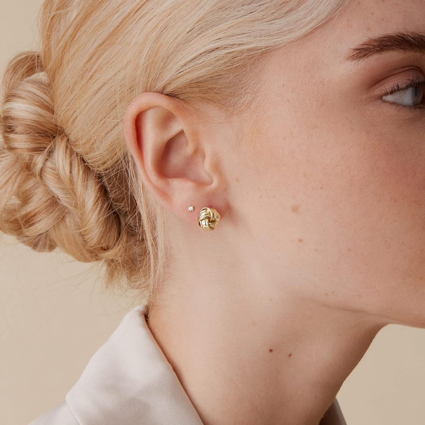 PAVOI 14K Gold Plated 925 Sterling Silver Post Love Knot Stud Earrings | Gold Earrings for Women