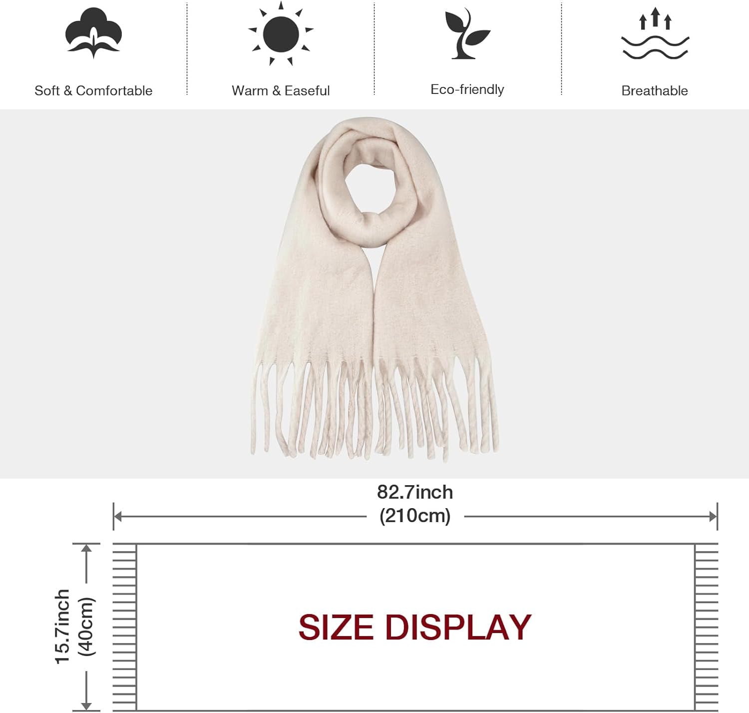 Missshorthair Thick Scarf for Women Big Chunky Colorful Blanket Fluffy Soft Scarves Winter Colorful Shawl Warps