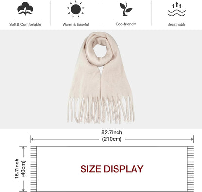 Missshorthair Thick Scarf for Women Big Chunky Colorful Blanket Fluffy Soft Scarves Winter Colorful Shawl Warps