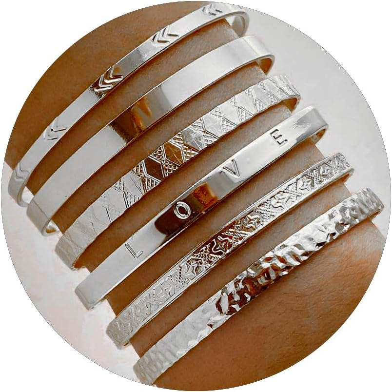 Multi-textured gold cuff bangles complete set