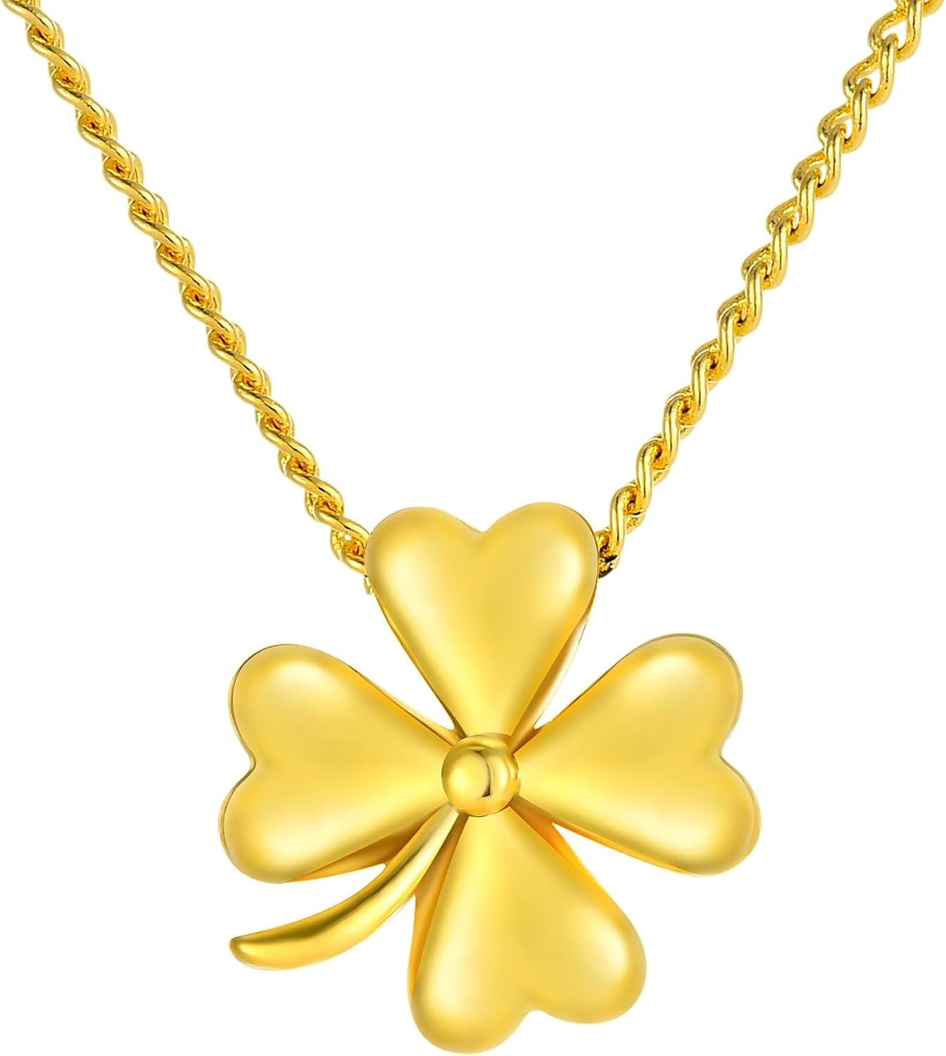 Four-Leaf Clover Necklace for Women–18K Gold-Plated,Luck Good Fortune Pendant,Stylish Jewelry Gift,Lucky Charm Necklace