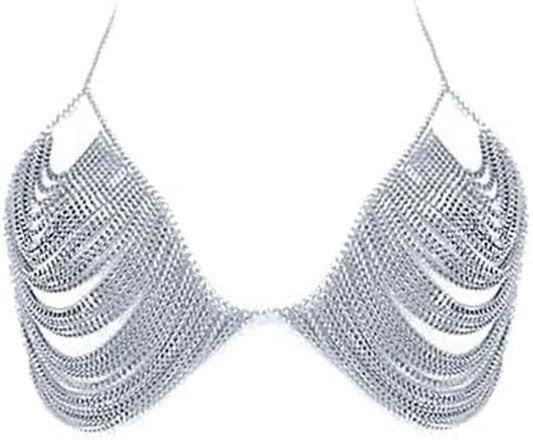 YWCUTE Women'S Sexy Body Chain Multi Layer Chest Chain Fashion Bra Chain Accessories Gift Body Jewelry