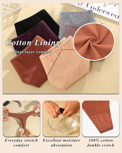 Comfortable stretchy thongs showing fit