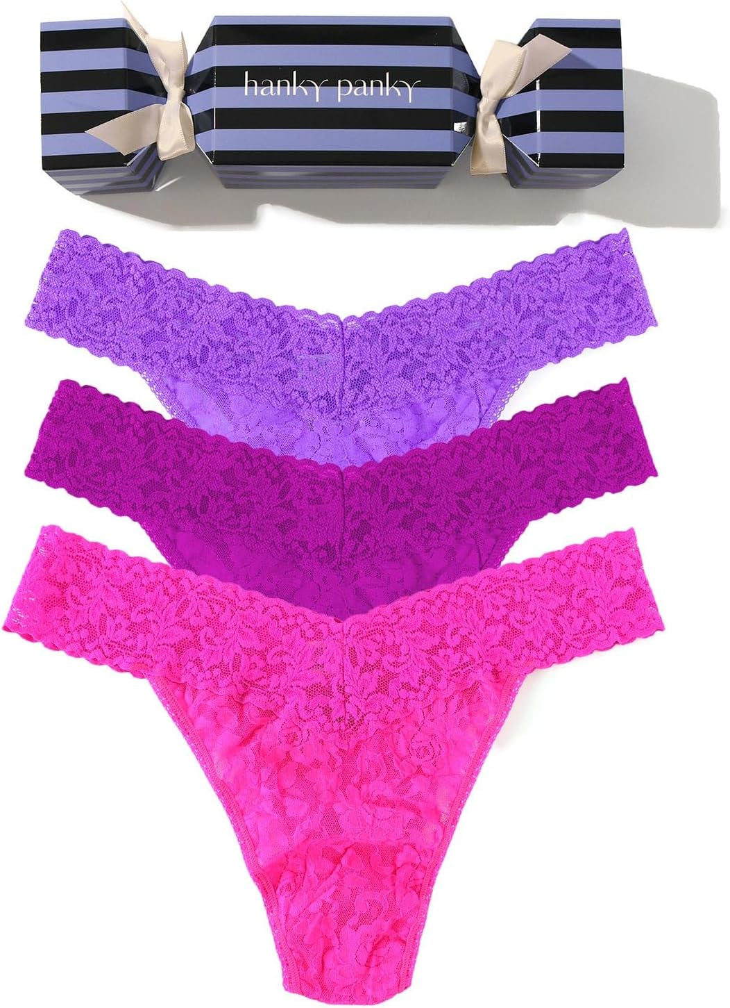 Hanky Panky Signature Lace Low Rise Thongs for Women: Winter Holiday Edition | Lacy Lingerie Underwear | One Size (4-14)