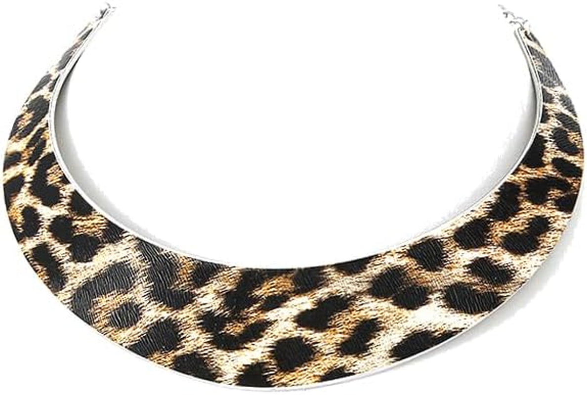 Hewill Chunky Gold Necklace Big Statement Chunky Necklace for Women African Tribe Wide Metal Choker Necklaces Jewelry